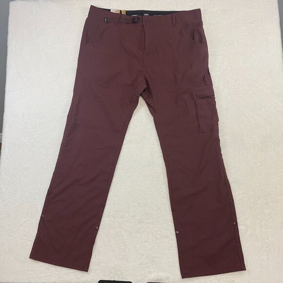 NWT Prana Stretch Zion Slim II Maroon Cargo Hiking Pants Men 40 X 33 Relaxed Fit - Picture 4 of 12